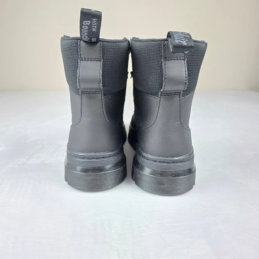 Dr Martens Combs‎ Tech Black Leather Nylon Combat Boots Mens 5 Womens 6